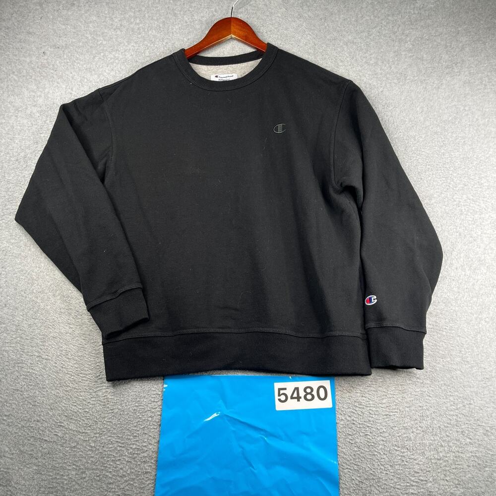 Campion Crew Neck Sweatshirt Casual Black Large Mends Logo